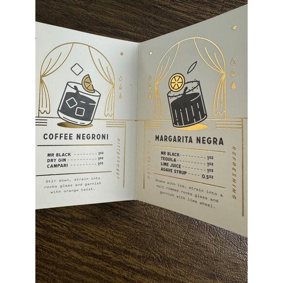 Mr. Black Espresso Martini Push Pin with Coffee Cocktail Drink Recipes Gift Set - Picture 2 of 5